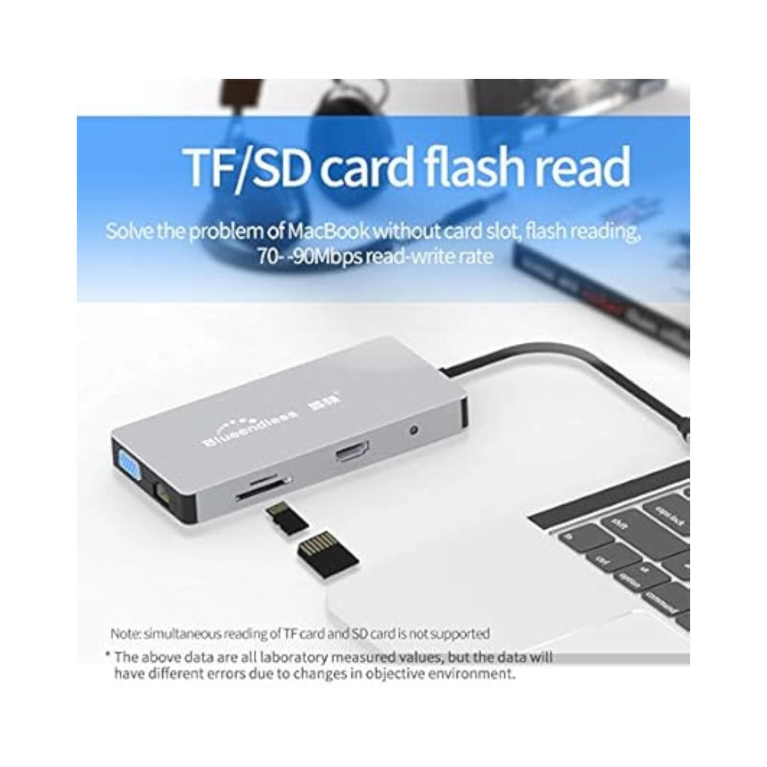 10 in 1 USB-C Hub(USB 3.0x3+PD Port+SD Card+TF Card+HDMI 4K+VGA+3.5mm Audio Jack+RJ45 LAN)